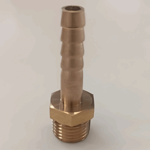 BRASS HOSE NIPPLE NO.01 [ 6 MM (T) X 6 MM (G) ]